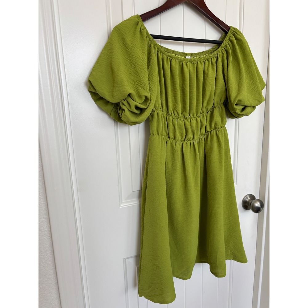Dokotoo Puff Sleeve Peasant On or Off The Shoulder Dress NWT‎ Size Small